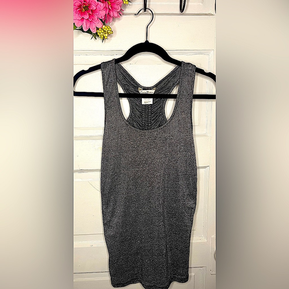 Silver/Gray Racerback Tank Top Brand: Costa Blanca Size: Large